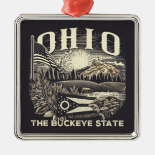 Ohio The Buckeye State Metal Ornament