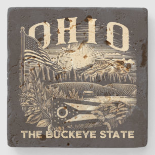 Ohio The Buckeye State Stone Coaster
