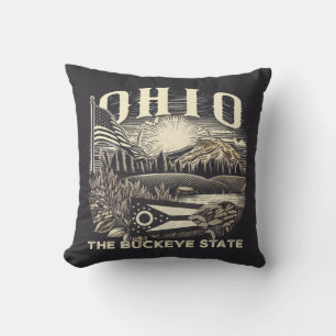 Ohio The Buckeye State Throw Pillow