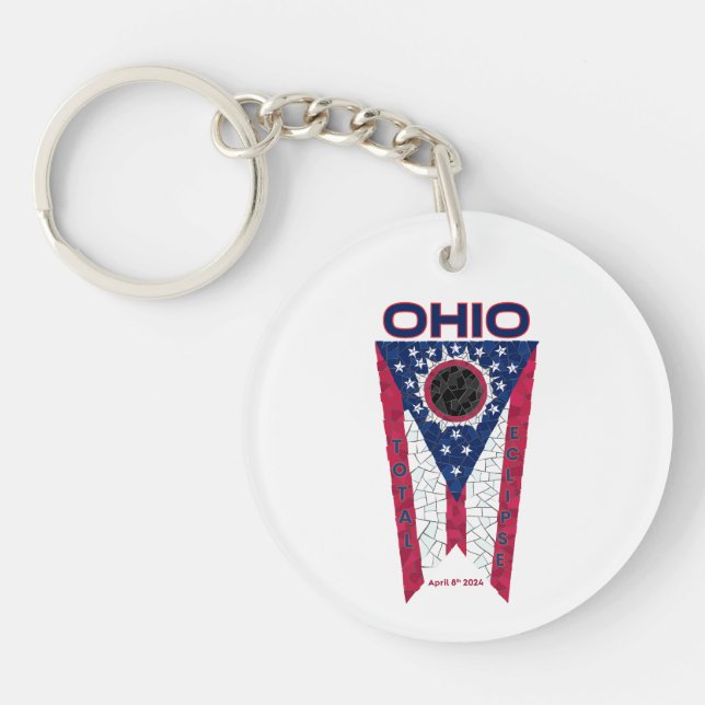 Ohio Total Eclipse Round Keychain (Front)