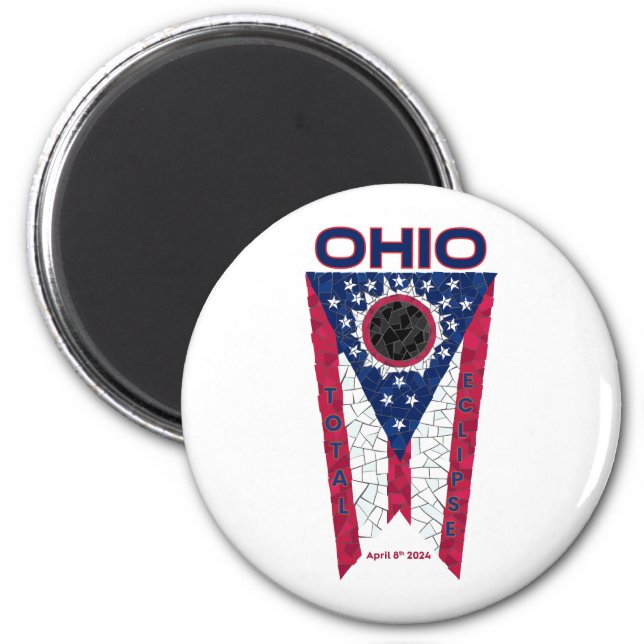 Ohio Total Eclipse Round Magnet (Front)