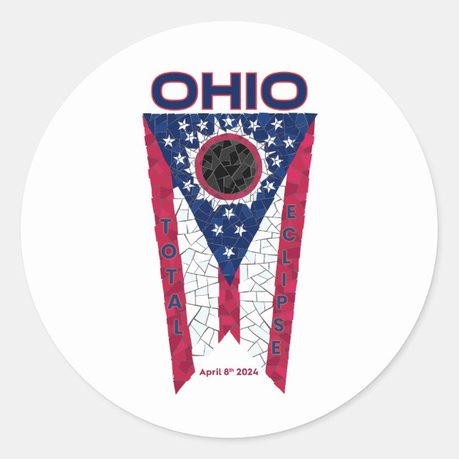 Ohio Total Eclipse Round Sticker (Front)