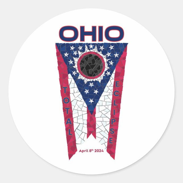 Ohio Total Eclipse Round Sticker (Front)