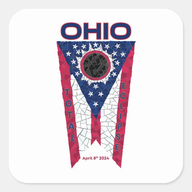 Ohio Total Eclipse Square Sticker (Front)