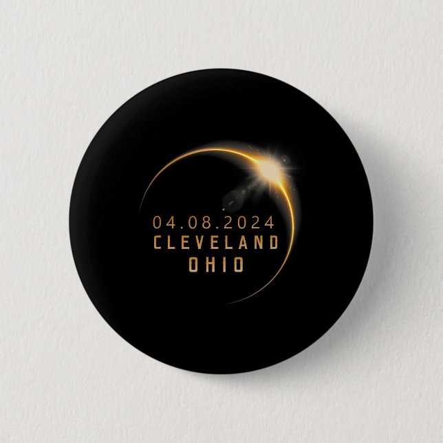 Ohio Total Solar Eclipse 2024 - Ohio Solar Eclipse Button (Front)