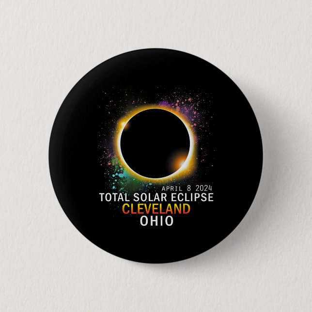 Ohio Total Solar Eclipse April 8 2024  Button (Front)
