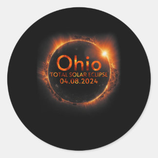 Ohio Total Solar Eclipse April 8 2024 Ohio Solar E Classic Round Sticker