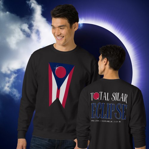 Ohio Total Solar Eclipse Customizable City Mens Sweatshirt