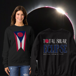 Ohio Total Solar Eclipse Customizable City Women's Sweatshirt