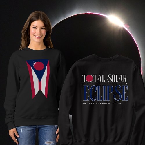 Ohio Total Solar Eclipse Customizable City Womens Sweatshirt