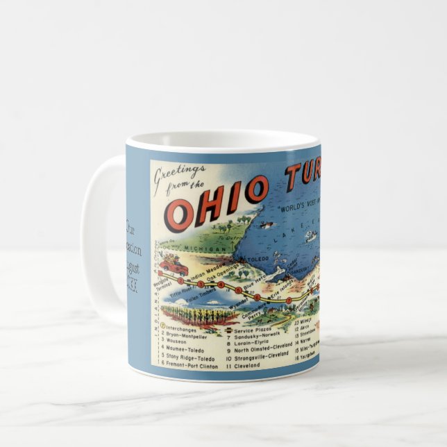 Ohio Turnpike Map Mug (Front Left)