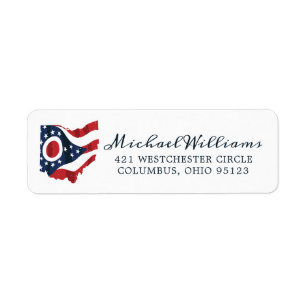 Ohio United States State Flag Label