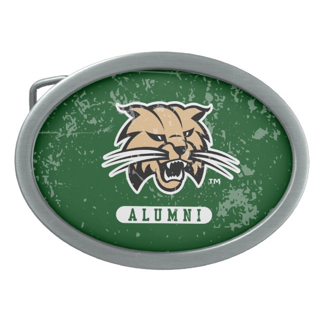 Ohio University Alumni Bobcat Distressed Belt Buckle (Front)