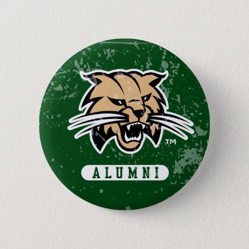 Ohio University Alumni Bobcat Distressed Button