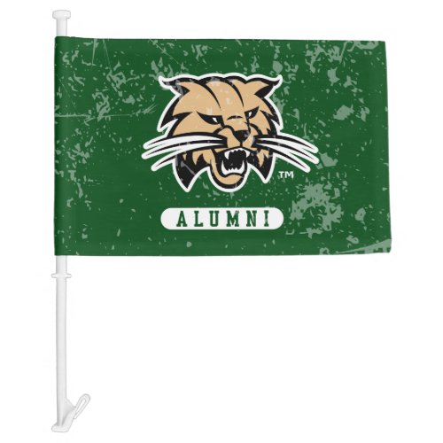 Ohio University Alumni Bobcat Distressed Car Flag