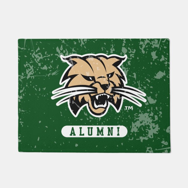 Ohio University Alumni Bobcat Distressed Doormat (Front)