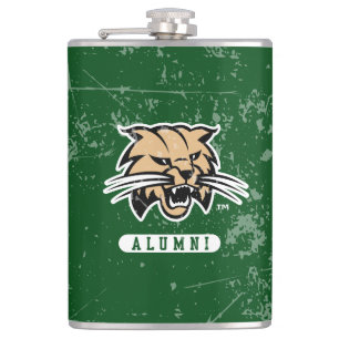 Ohio University Alumni Bobcat Distressed Flask