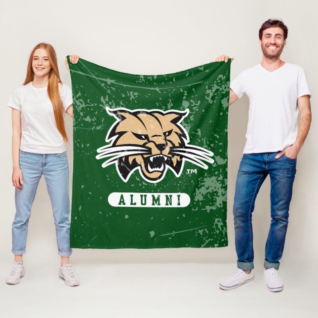 Ohio University Alumni Bobcat Distressed Fleece Blanket (In Situ)