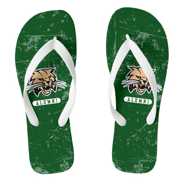 Ohio University Alumni Bobcat Distressed Flip Flops (Footbed)