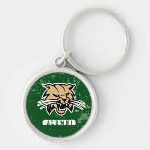 Ohio University Alumni Bobcat Distressed Keychain