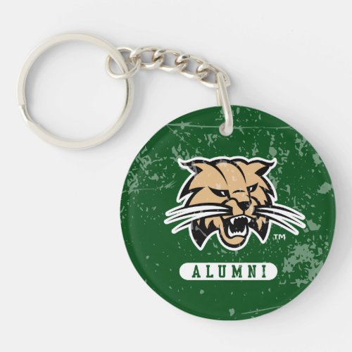 Ohio University Alumni Bobcat Distressed Keychain