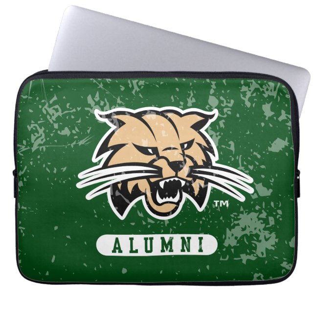 Ohio University Alumni Bobcat Distressed Laptop Sleeve (Front)