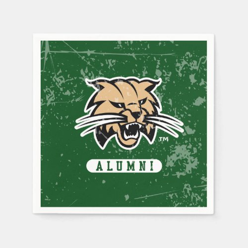 Ohio University Alumni Bobcat Distressed Napkins