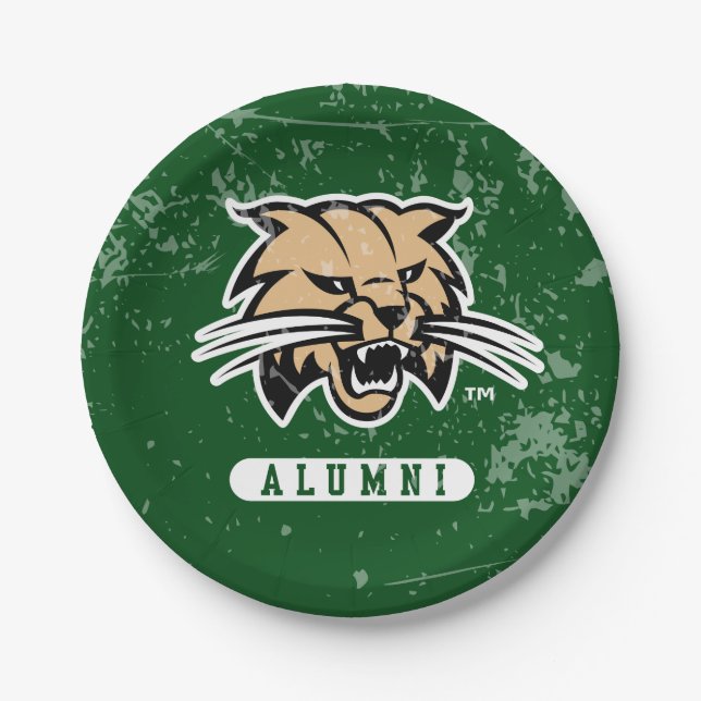 Ohio University Alumni Bobcat Distressed Paper Plates (Front)