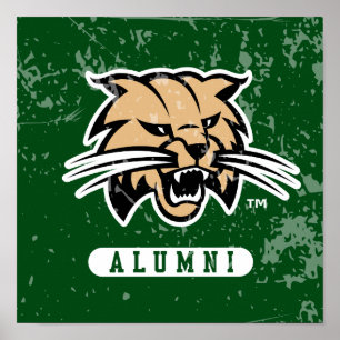 Ohio University Alumni Bobcat Distressed Poster