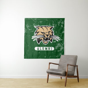 Ohio University Alumni Bobcat Distressed Tapestry