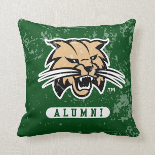 Ohio University Alumni Bobcat Distressed Throw Pillow