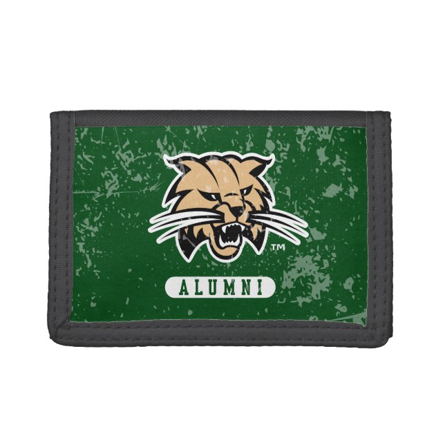 Ohio University Alumni Bobcat Distressed Trifold Wallet (Front)
