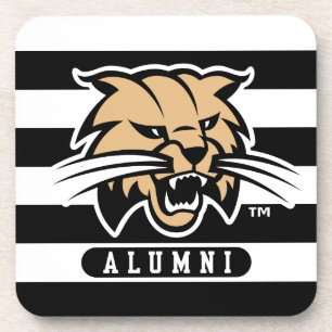 Ohio University Bobcat Logo Alumni Stripes Beverage Coaster