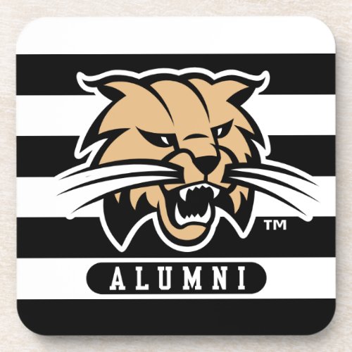 Ohio University Bobcat Logo Alumni Stripes Beverage Coaster