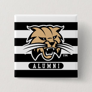 Ohio University Bobcat Logo Alumni Stripes Button