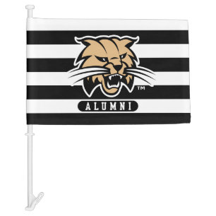 Ohio University Bobcat Logo Alumni Stripes Car Flag