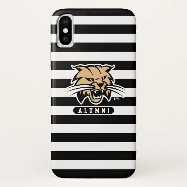 Ohio University Bobcat Logo Alumni Stripes Case-Mate iPhone Case (Back)