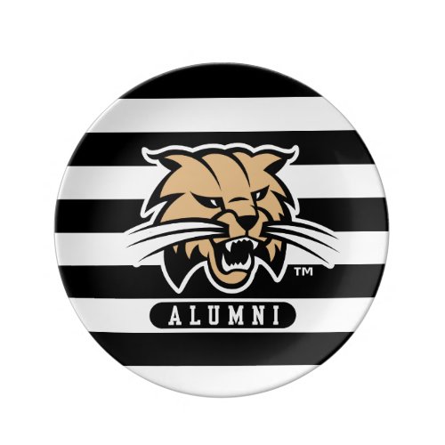 Ohio University Bobcat Logo Alumni Stripes Dinner Plate