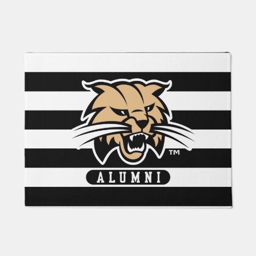 Ohio University Bobcat Logo Alumni Stripes Doormat