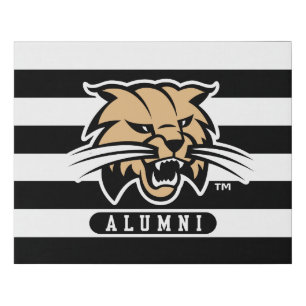 Ohio University Bobcat Logo Alumni Stripes Faux Canvas Print