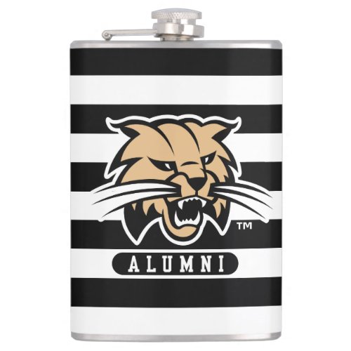 Ohio University Bobcat Logo Alumni Stripes Flask
