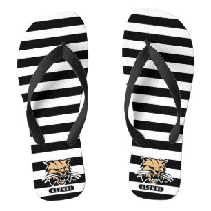 Ohio University Bobcat Logo Alumni Stripes Flip Flops