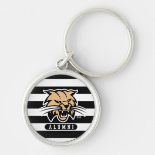 Ohio University Bobcat Logo Alumni Stripes Keychain