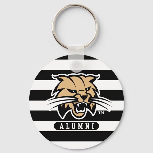 Ohio University Bobcat Logo Alumni Stripes Keychain