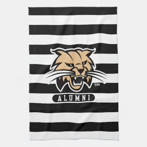Ohio University Bobcat Logo Alumni Stripes Kitchen Towel