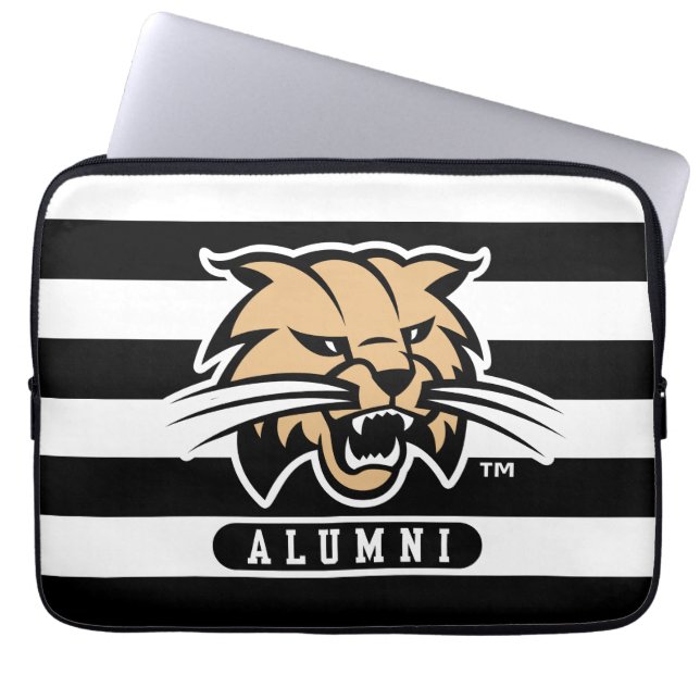 Ohio University Bobcat Logo Alumni Stripes Laptop Sleeve (Front)