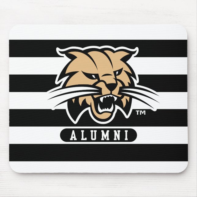 Ohio University Bobcat Logo Alumni Stripes Mouse Pad (Front)