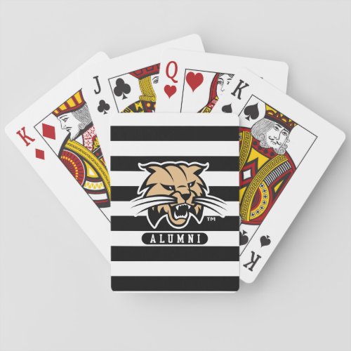 Ohio University Bobcat Logo Alumni Stripes Poker Cards