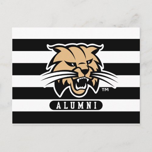 Ohio University Bobcat Logo Alumni Stripes Postcard