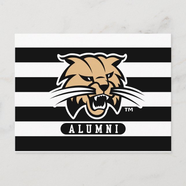Ohio University Bobcat Logo Alumni Stripes Postcard (Front)